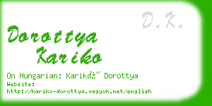 dorottya kariko business card